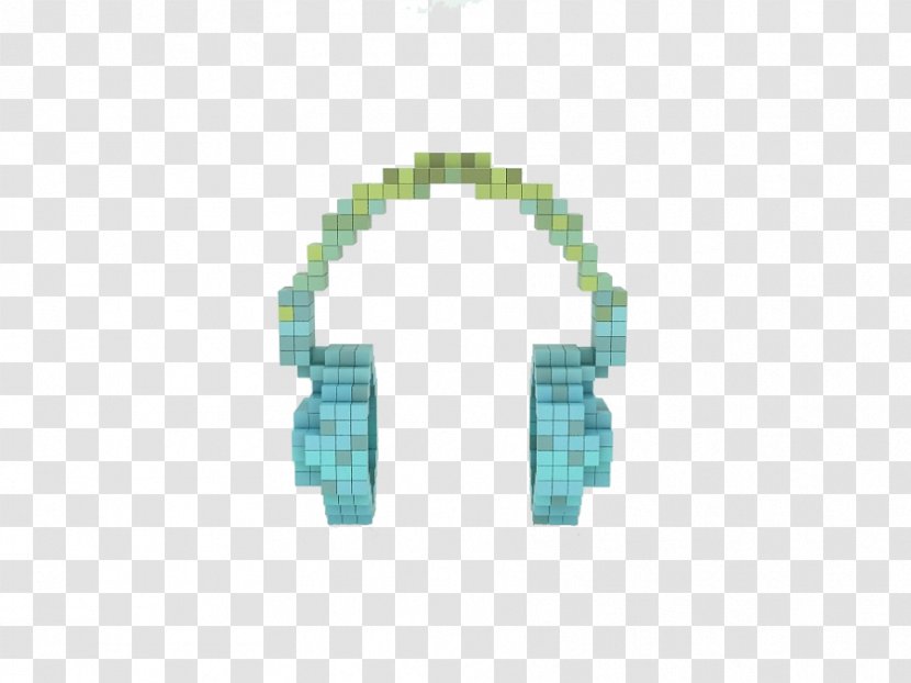 Pixel Headphones - Turquoise - Pixels Transparent PNG