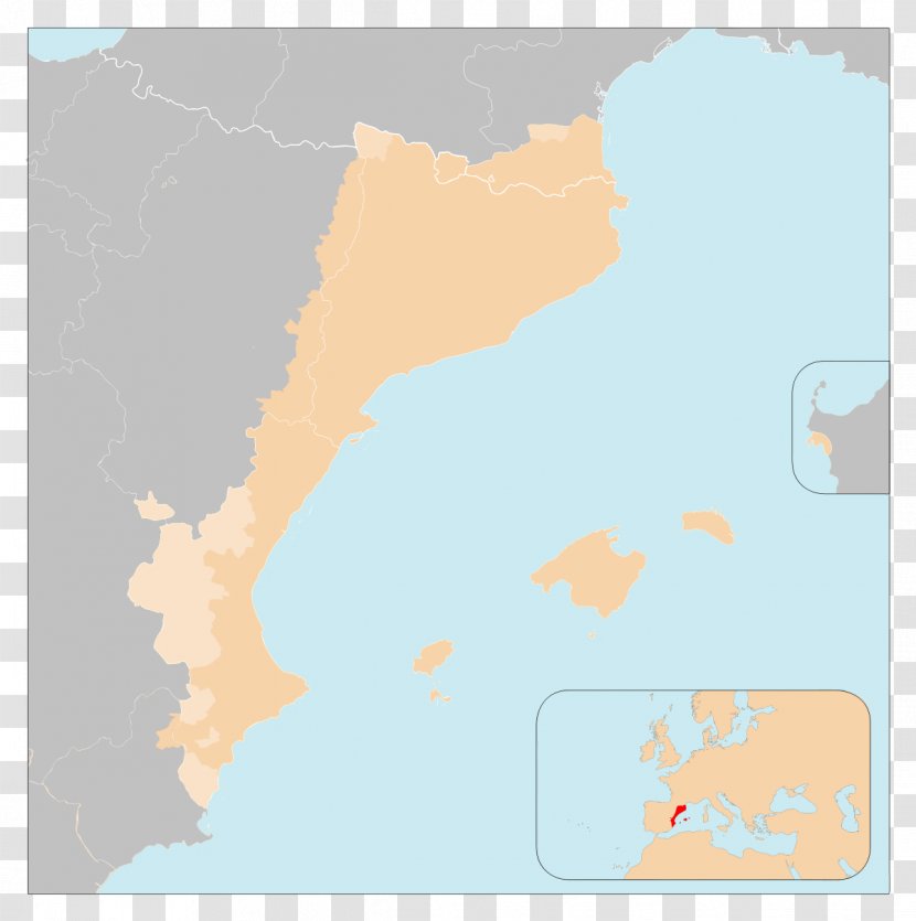 Catalan Countries Catalonia Map Valencian - Area Transparent PNG