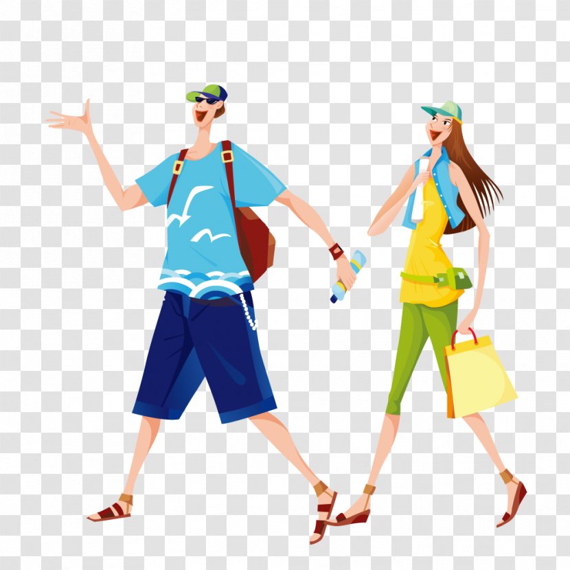 Mineral Water Tourism Couple - Happiness - Tourist Holding A Transparent PNG