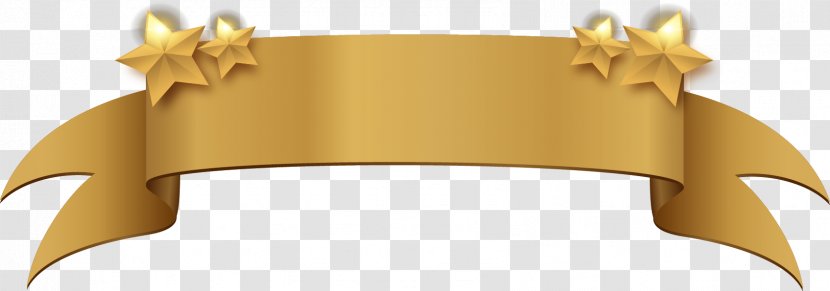 Banner Gold Clip Art - Ribbon - Vector Golden Decorated Stars Transparent PNG