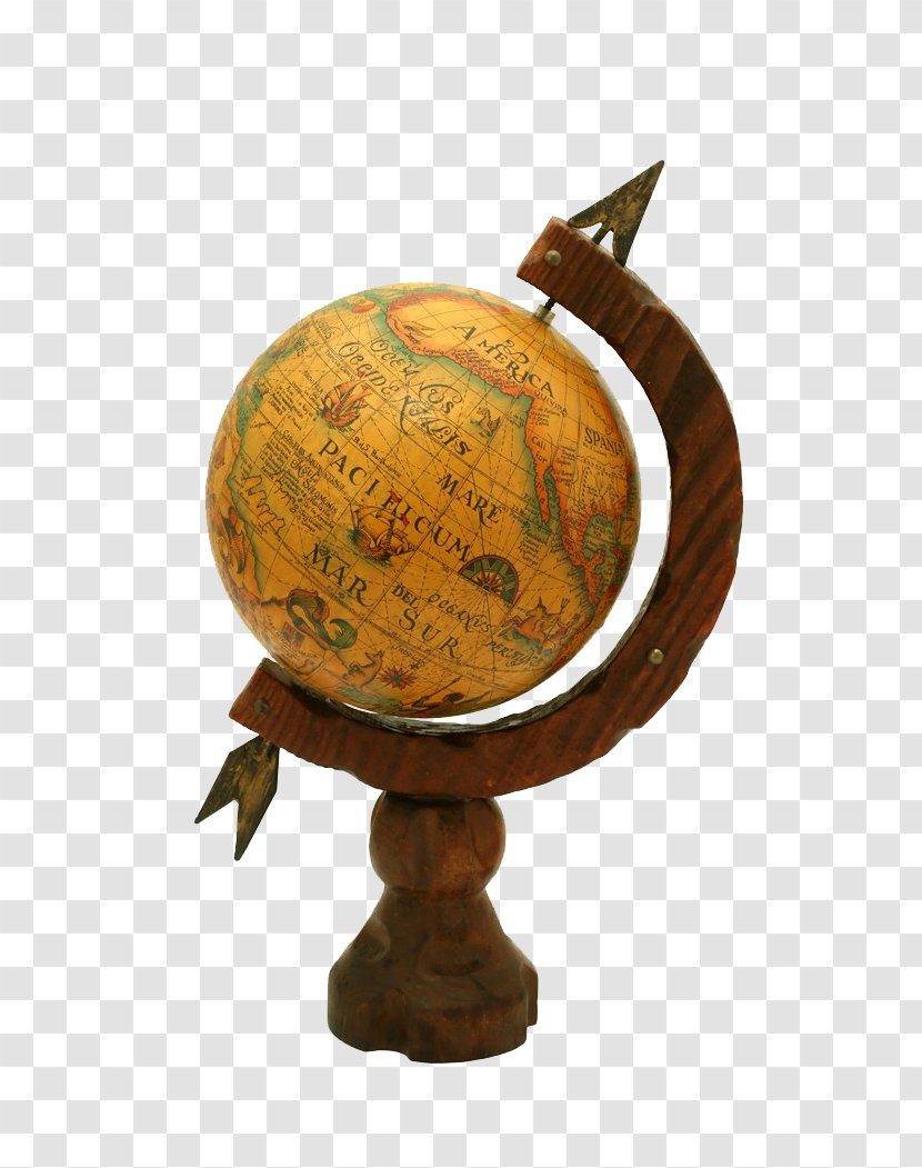 Globe Photography World Map - Retro Style Transparent PNG