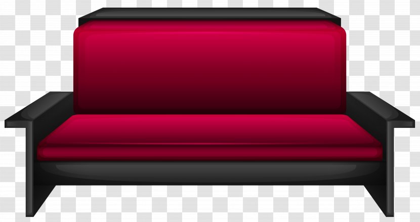 Couch Table Chair Clip Art - Modern Red Sofa Image Transparent PNG