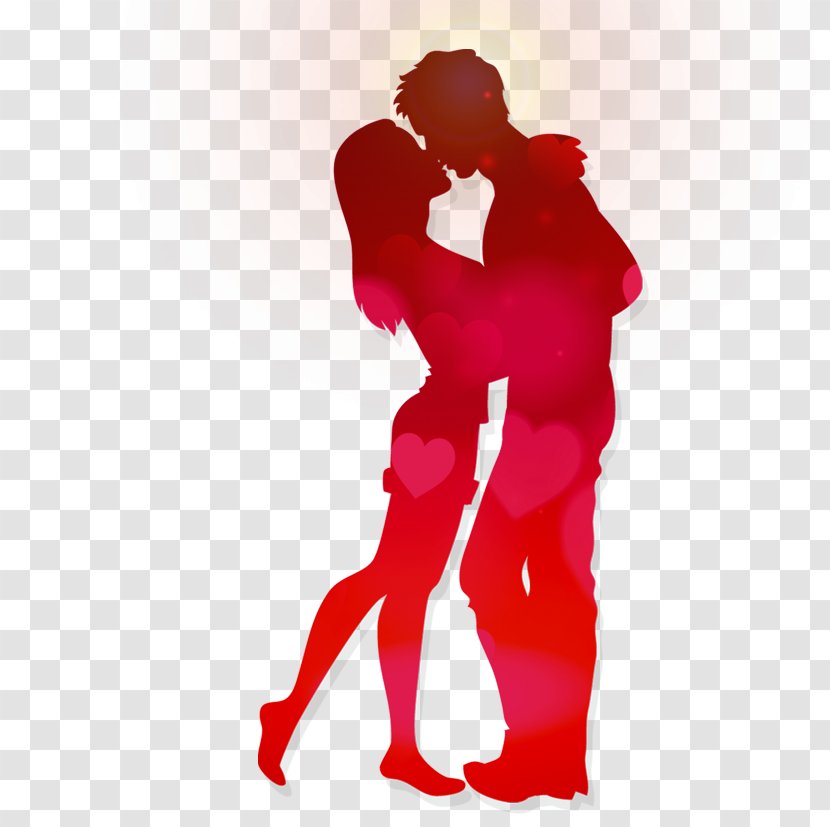 Kiss Couple Love Intimate Relationship Passion - Frame - Cartoon Silhouettes Creative Transparent PNG