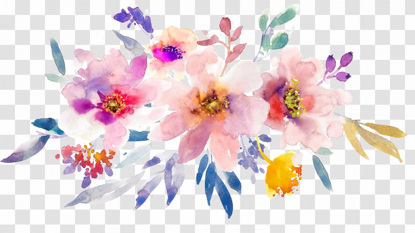Flower Watercolor Painting Gouache - Arranging - Flowers Creative Transparent PNG