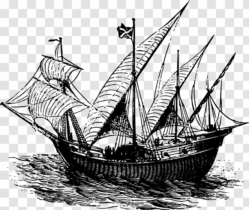 15th Century Boat Caravel 14th - Brigantine - Shipping Transparent PNG