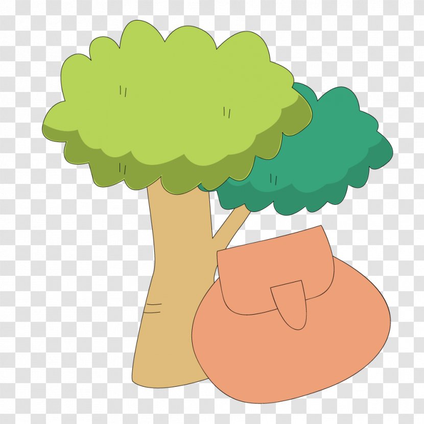 Tree Backpack Illustration - Silhouette - And Hand-painted Transparent PNG