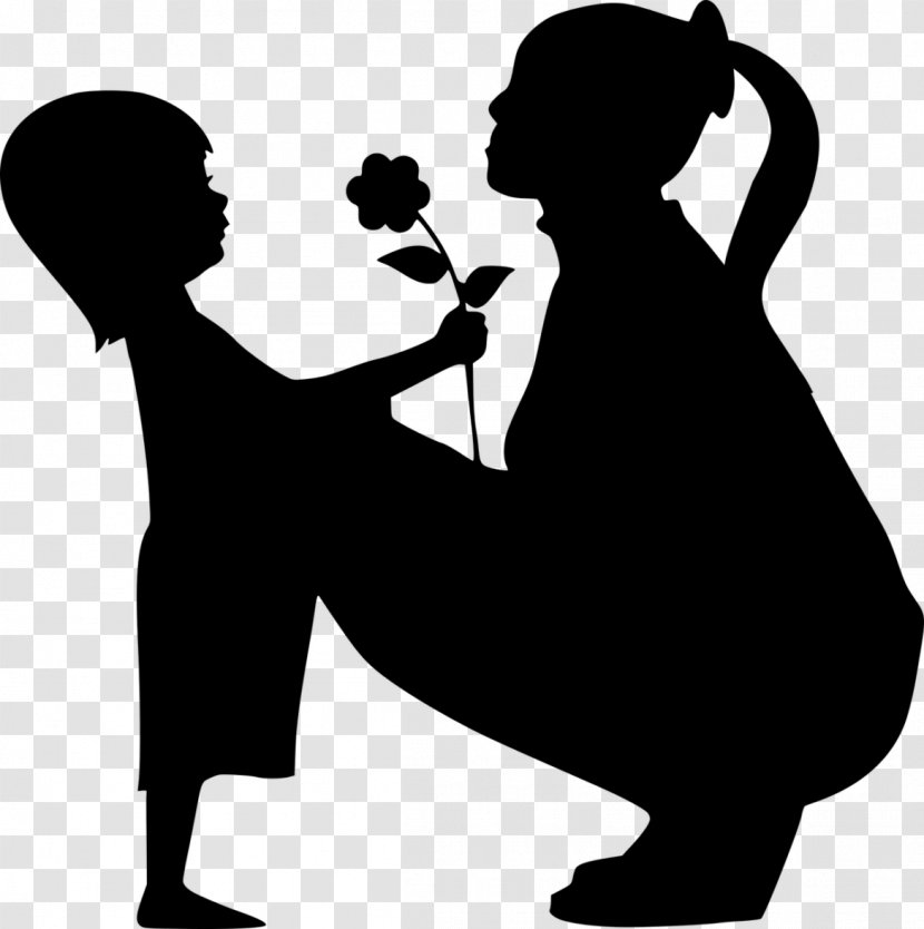 Love Silhouette - Mothers Day - Blackandwhite Transparent PNG