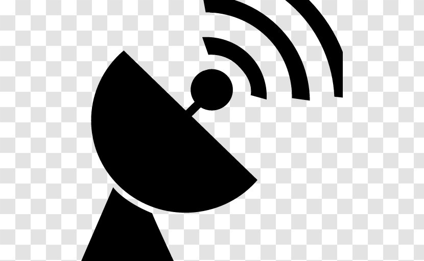 Satellite Radio Broadcasting - Black And White Transparent PNG