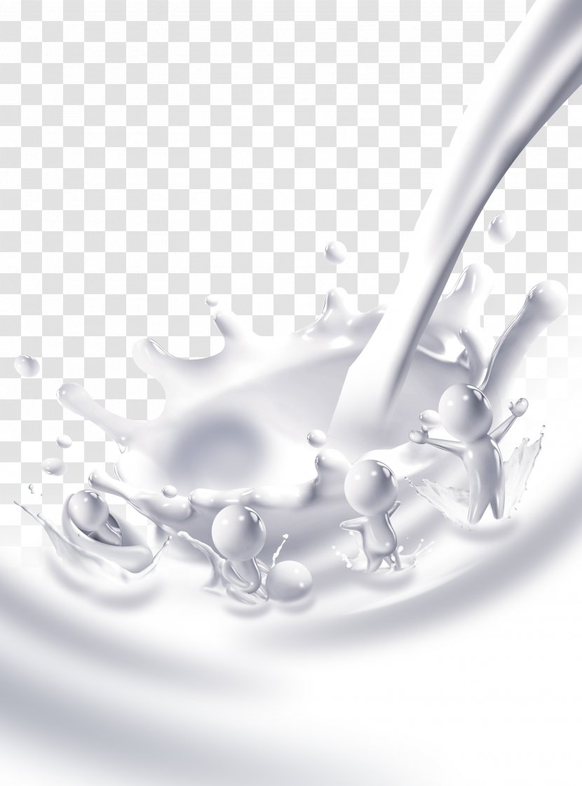 Powdered Milk Cow's Advertising Poster - Nutrition - White Splash Effect Element Transparent PNG