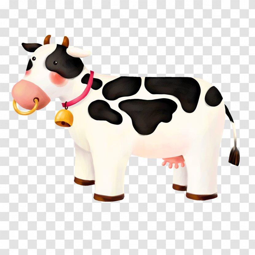 Cattle Cow Wallpaper Cartoon - Heart - Hanging Bell Transparent PNG