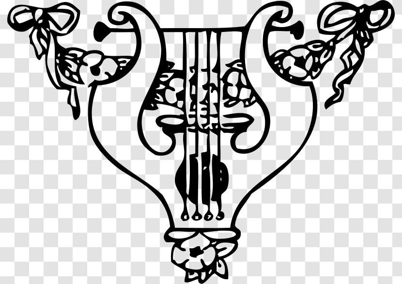 Lyre Musical Instruments Clip Art - Flower - Garlands Clipart Transparent PNG