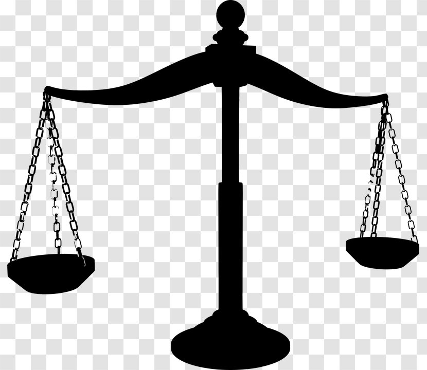 Justice Measuring Scales Clip Art - Black And White - Balance Transparent PNG