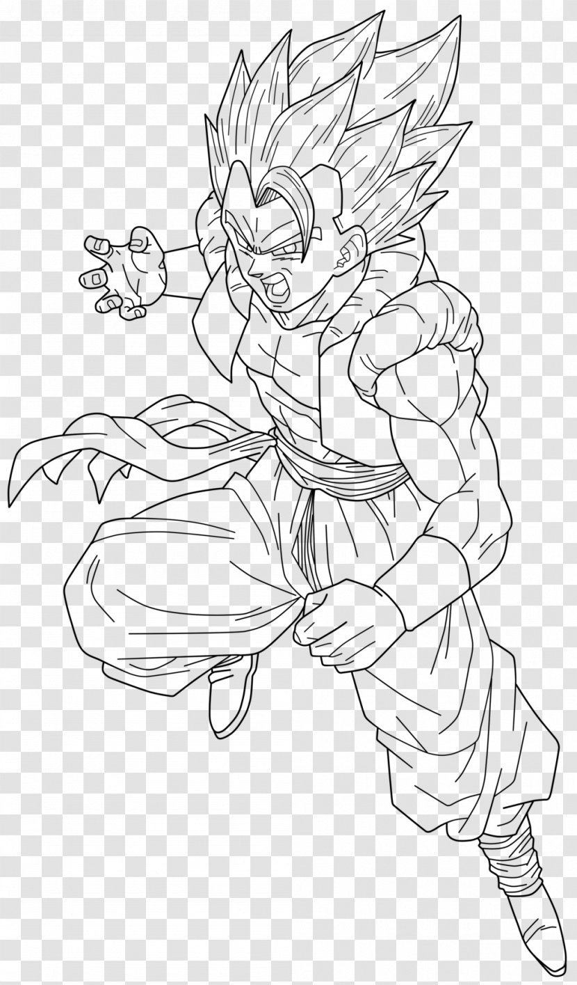 Goku Vegeta Gohan Frieza Super Saiya - Black And White - Line Drawing Transparent PNG