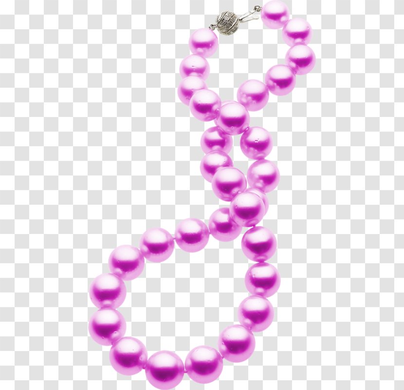 Pearl Necklace Purple Gemstone - Painted - Image Transparent PNG