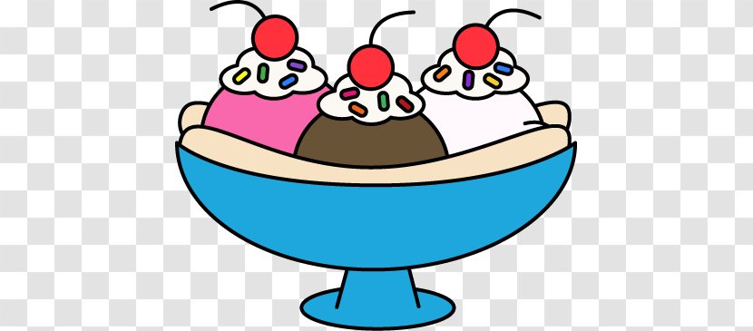 Banana Split Sundae Ice Cream Cones Clip Art - Parlor Transparent PNG