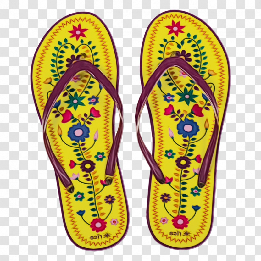 Flip-flops Shoe Yellow Font Meter Transparent PNG