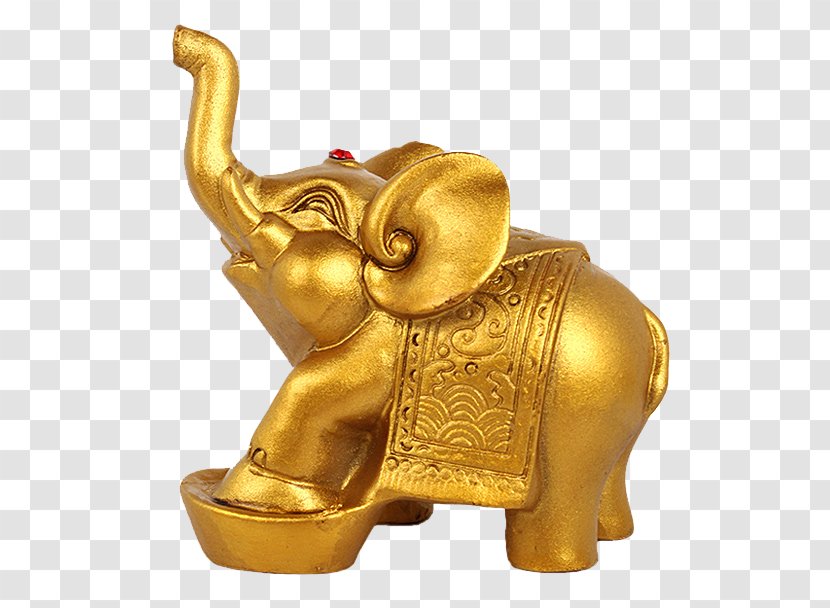 Indian Elephant Gold - Bronze - Kick Ingot Transparent PNG