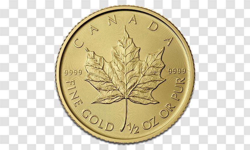 Canadian Gold Maple Leaf Bullion Coin Royal Mint - Troy Weight Transparent PNG