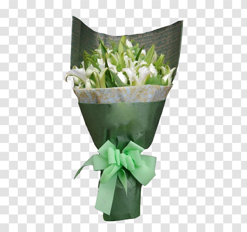 Floral Design Lilium Candidum Green Nosegay CMYK Color Model - Cut Flowers - White Lily Bouquet Transparent PNG