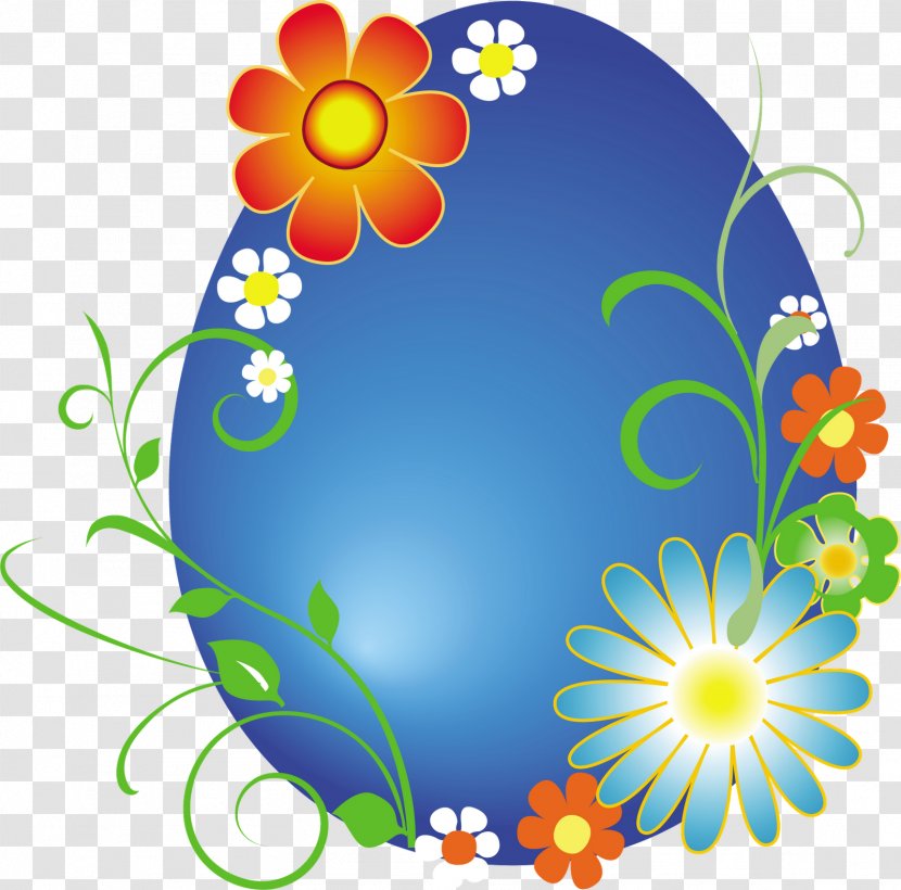 Red Easter Egg Clip Art - Floral Design Transparent PNG