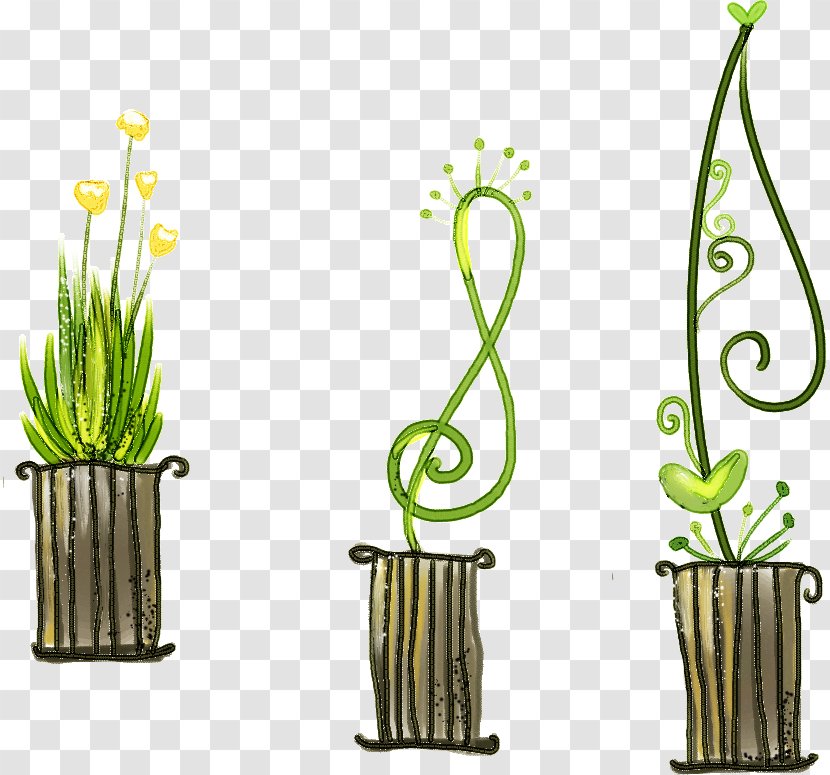 Flowerpot Bonsai Icon - Watercolor - Lovely Hand-painted Flowers Notes Transparent PNG