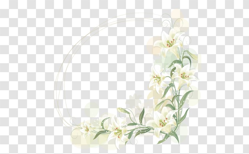 Border Flowers Floral Design Lilium Candidum Clip Art - Flower Transparent PNG