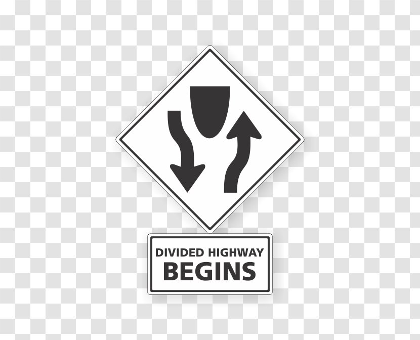 Traffic Sign Road Two-way Street - Warning - Highway Two Paths Transparent PNG