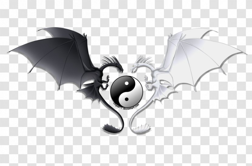 Yin And Yang Chinese Dragon Emoji - Product Design Transparent PNG