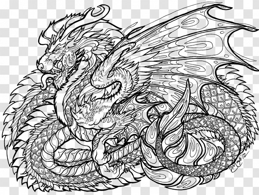 Coloring Book Chinese Dragon Child Adult Transparent PNG