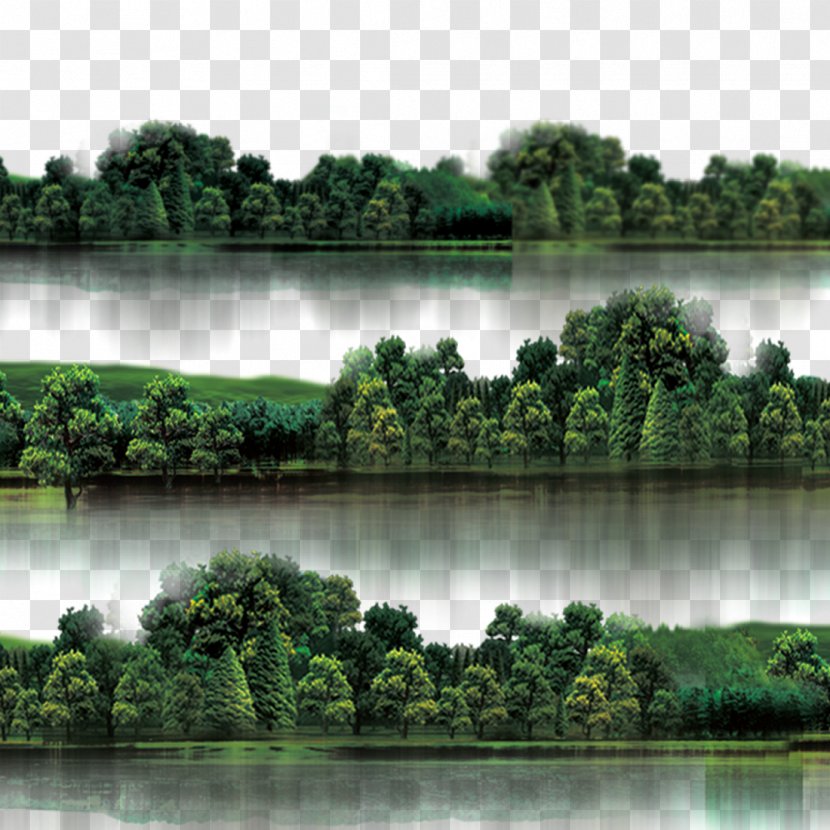 Mountains And Trees - Reservoir - Vegetation Transparent PNG