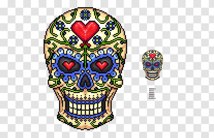 Calavera Skull Pixel Art - Artist Transparent PNG