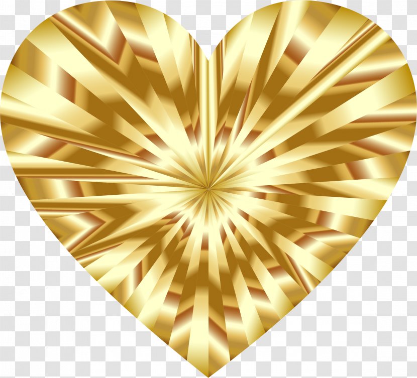 Heart Clip Art - Gold Transparent PNG