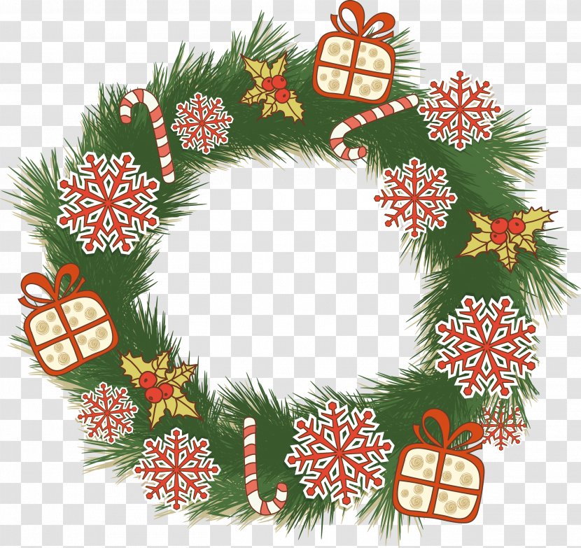 Wreath Christmas New Year Gift Clip Art - Decor Transparent PNG