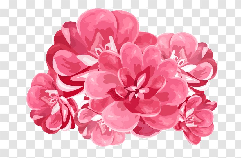 Pink Flowers Clip Art - Watercolor Painting Transparent PNG