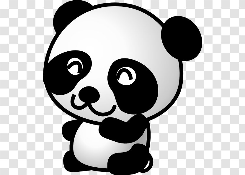 Giant Panda Bear Red Cartoon Clip Art - Monochrome - Pandas Transparent PNG