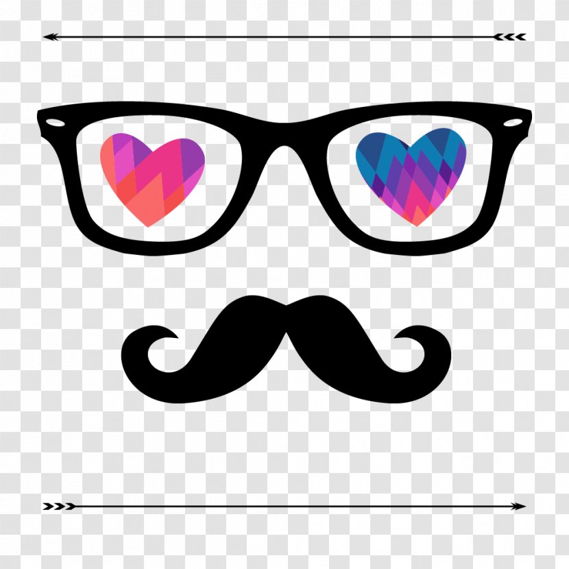 Photo Booth Valentines Day Theatrical Property Party - Heart - Colored Glasses Of Love Transparent PNG