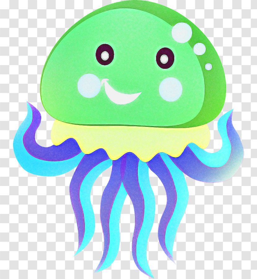 Green Turquoise Octopus Jellyfish Smile Transparent PNG