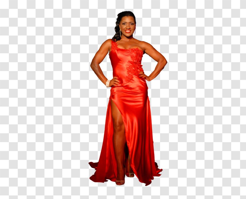 Gown Cocktail Dress Satin Shoulder - Red Transparent PNG