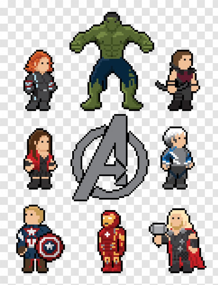 Clint Barton Pixel Art Marvel Cinematic Universe Black Widow Wanda Maximoff - Avengers Transparent PNG