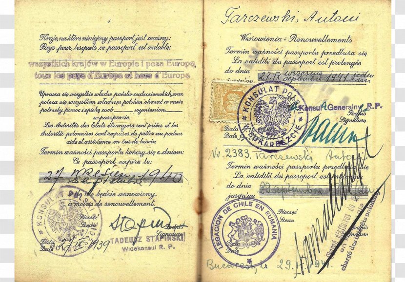 Second World War Polish Passport Document United States - End Of Ii In Europe Transparent PNG