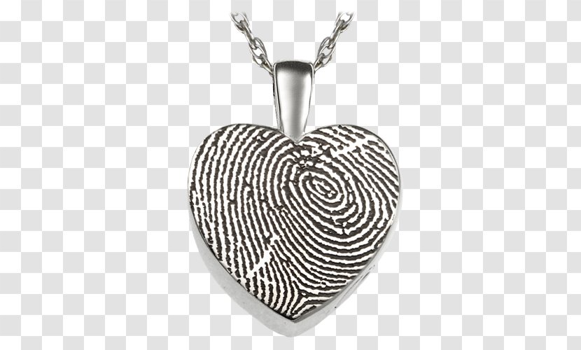Locket Necklace Cremation Charms & Pendants Jewellery - Funeral - Heart Fingerprint Transparent PNG