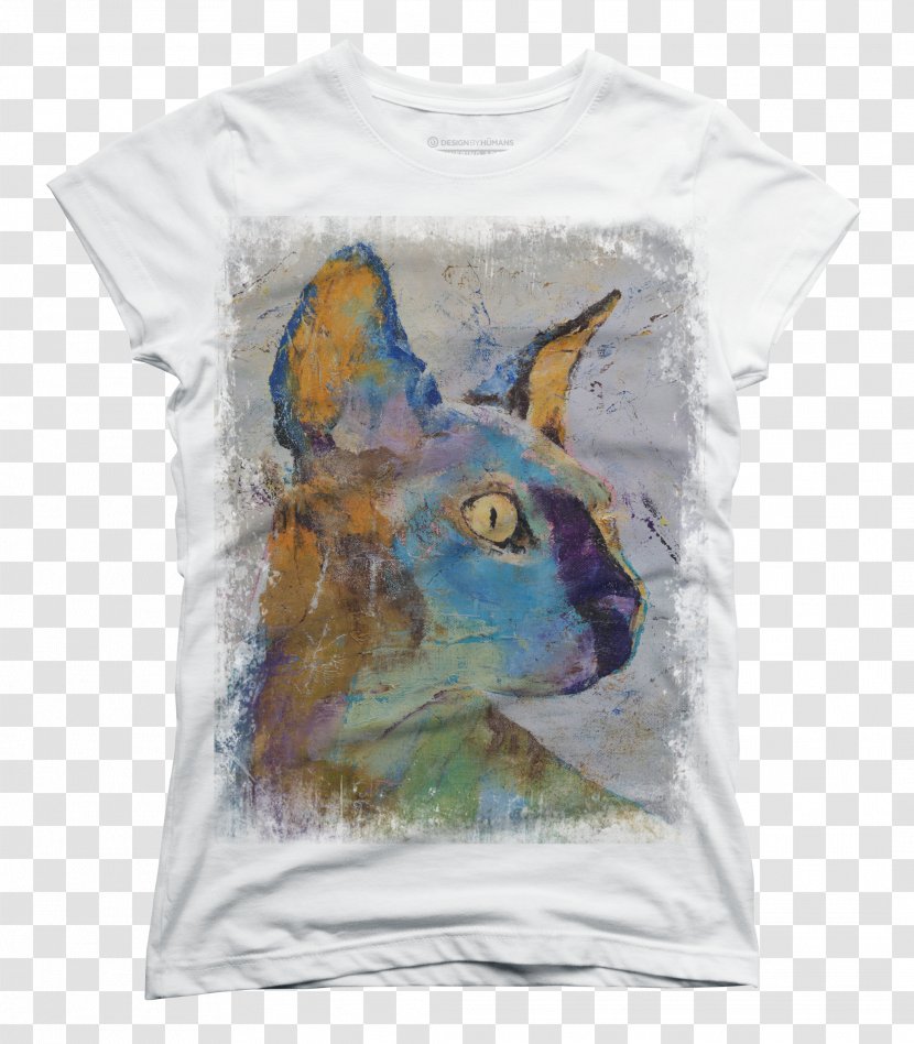 Sphynx Cat Artist Oil Painting Reproduction - Top - Lover T Shirt Transparent PNG