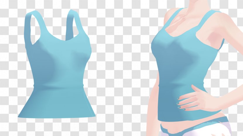 Tanktop MikuMikuDance Sleeveless Shirt Crop Top - Silhouette Transparent PNG