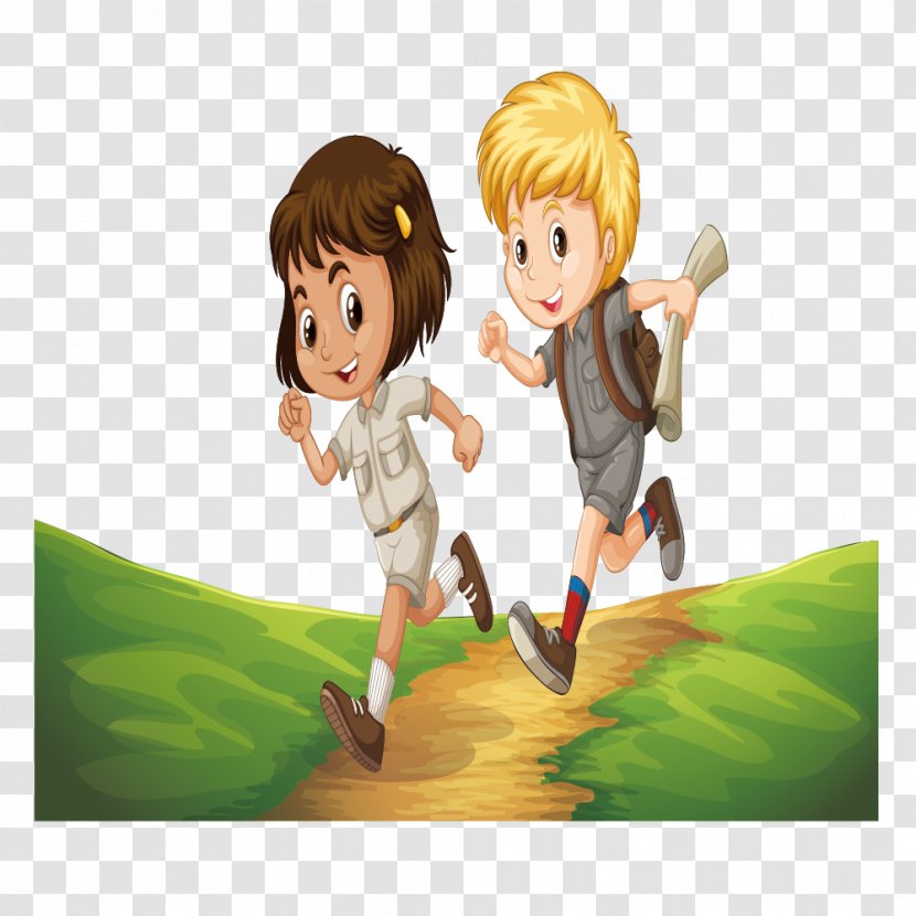 Child Racing Illustration - Play - Children Country Road Race Transparent PNG