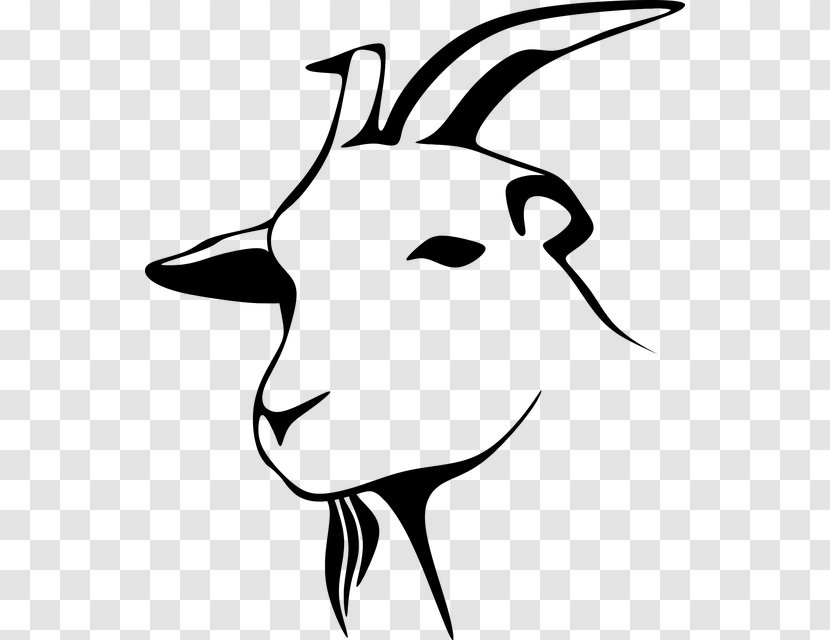 Boer Goat Line Art Black And White Clip - Face Transparent PNG