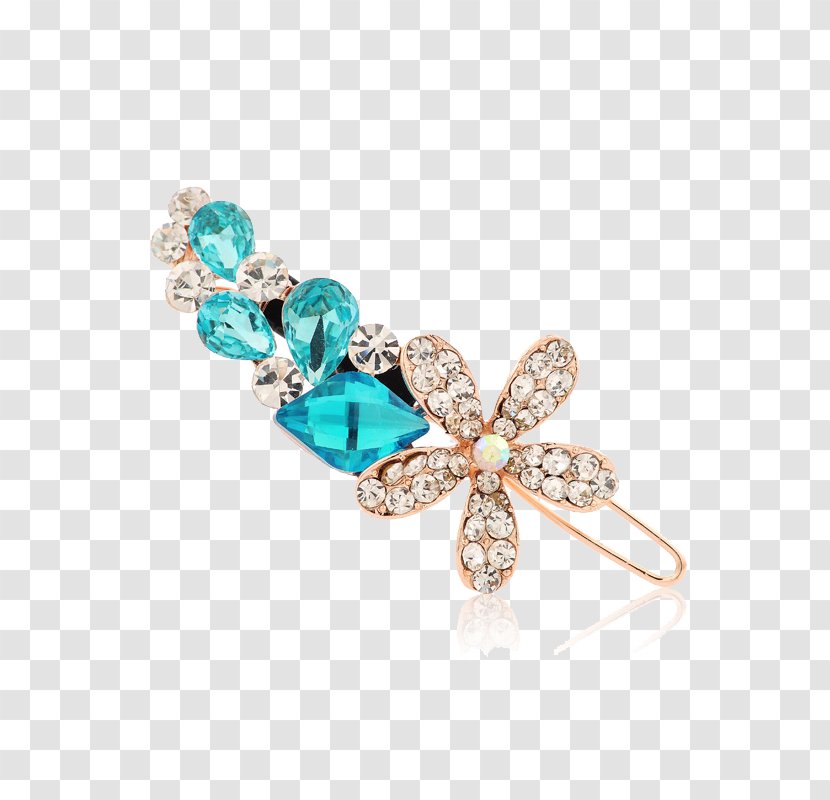 Barrette Turquoise - Hairpin - Featured Diamond Jewelry Transparent PNG