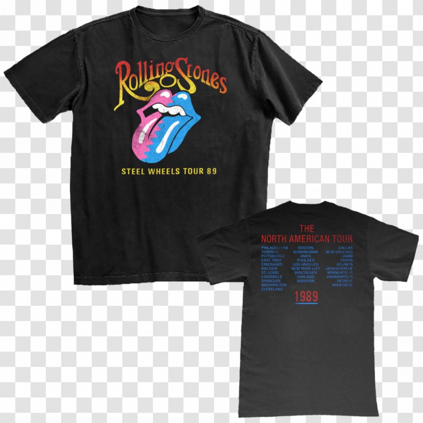 T-shirt The Rolling Stones' Tour Of Americas '75 Steel Wheels Stones Concerts Transparent PNG