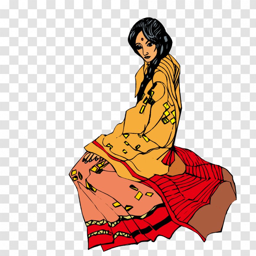 Folk Costume - Frame - Woman Wearing National Costumes Transparent PNG