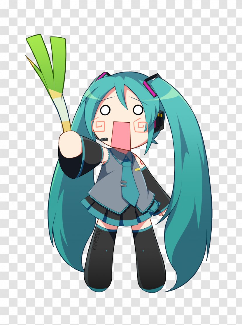 Hatsune Miku Allium Fistulosum Kavaii Orihime Inoue - Silhouette Transparent PNG