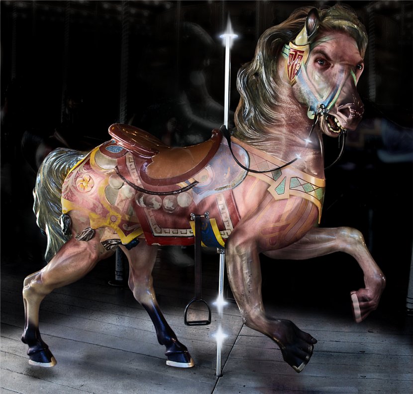 Horse Carousel Surrealism Art Amusement Park - Deviantart Transparent PNG